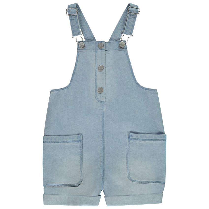 Σαλοπέτα κοντή και φαρδιά από τζιν με τσέπες για κορίτσι 