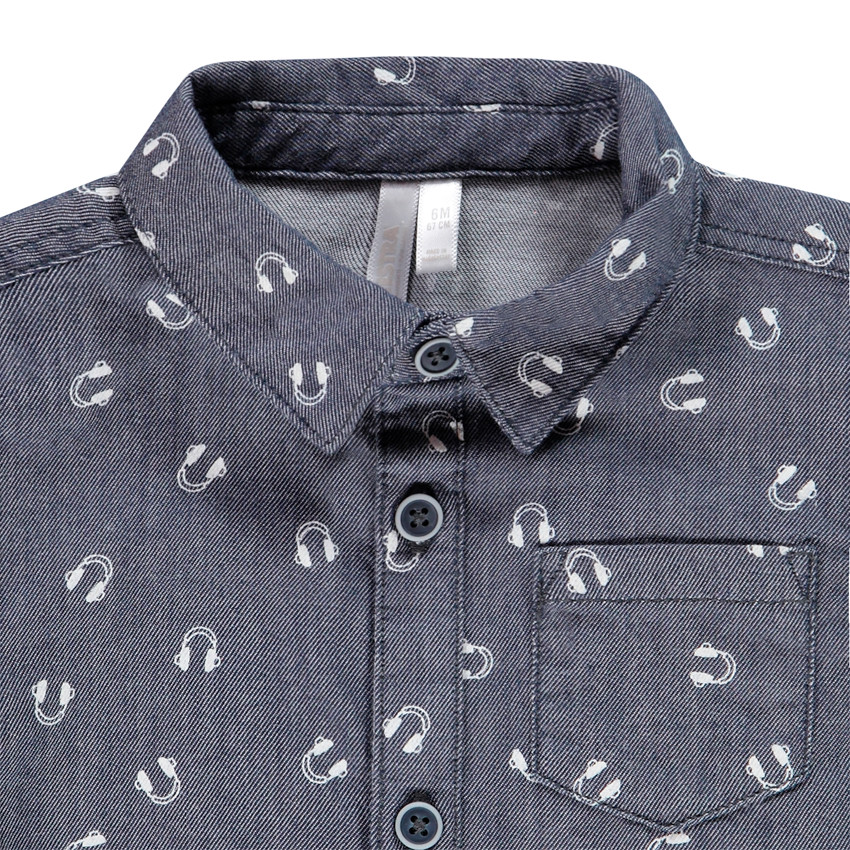 Πουκάμισο μακρυμάνικο για bebe αγόρι με σχέδιο 