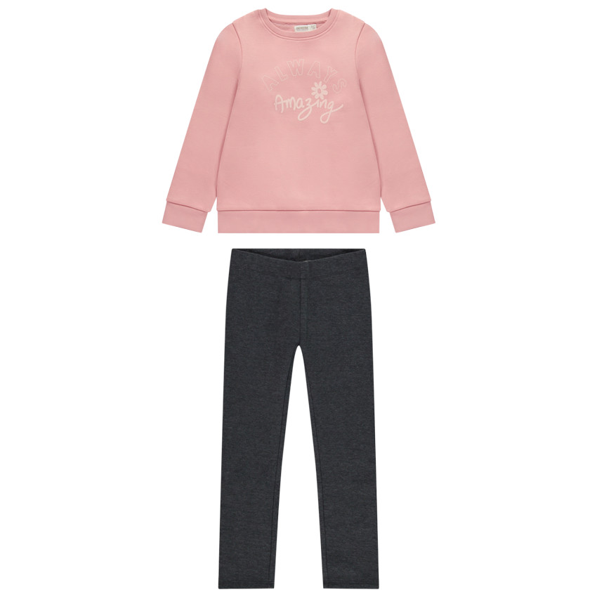 Σύνολο jogging από φούτερ με φαντεζί σχέδιο για κορίτσι 