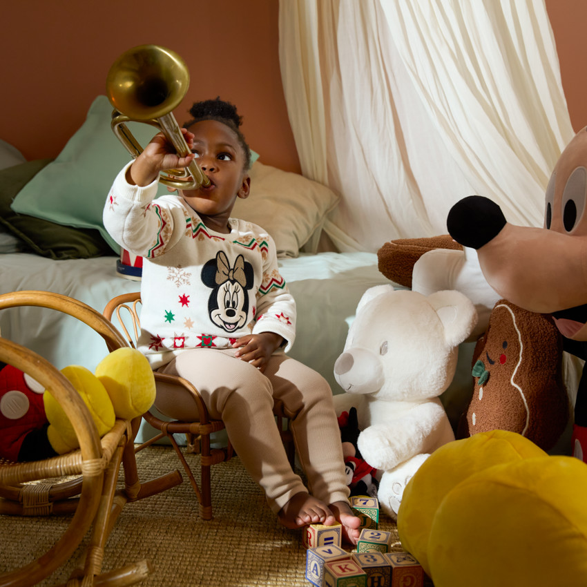 Πουλόβερ Χριστουγέννων Minnie Disney σε πλέξη κορίτσι μωρό 