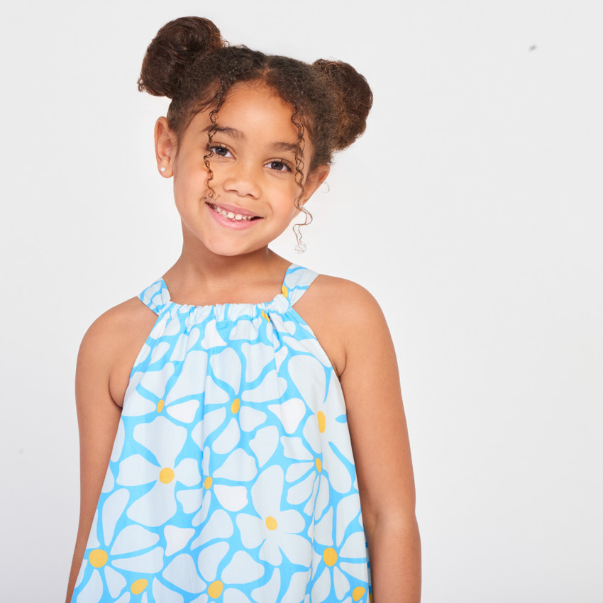 Αμάνικο φόρεμα με σχέδιο λουλούδια για κορίτσι 