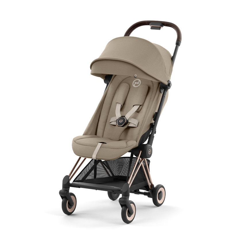 Compact καρότσι Coya ροζ χρυσό - Κάθισμα μπεζ 