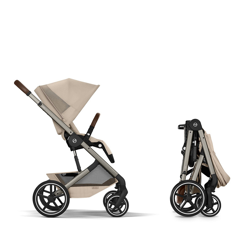 Cybex Balios S Lux Σύστημα Μεταφοράς 2-Σε-1 Με Πτυσσόμενο Πορτ Μπεμπέ Almond Beige 