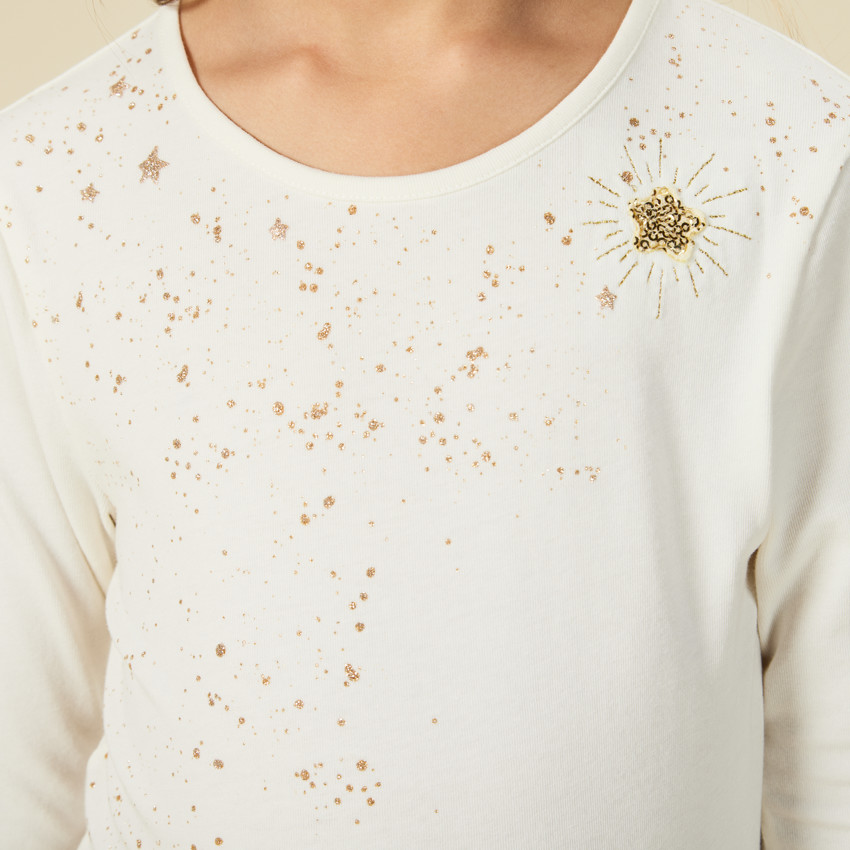 Ρόμπα μακρυμάνικη effet 2-σε-1 με πλισέ τούλι για κορίτσι 