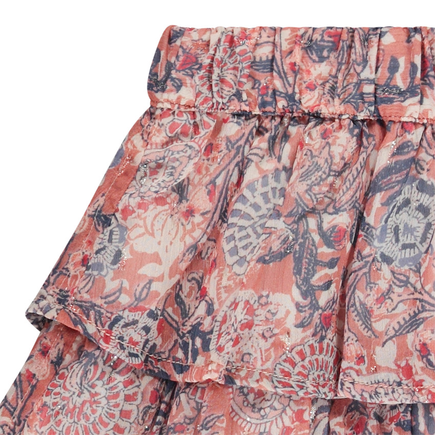 Φούστα με βολάν σε σχέδιο κασμίρ με lurex για κορίτσι 