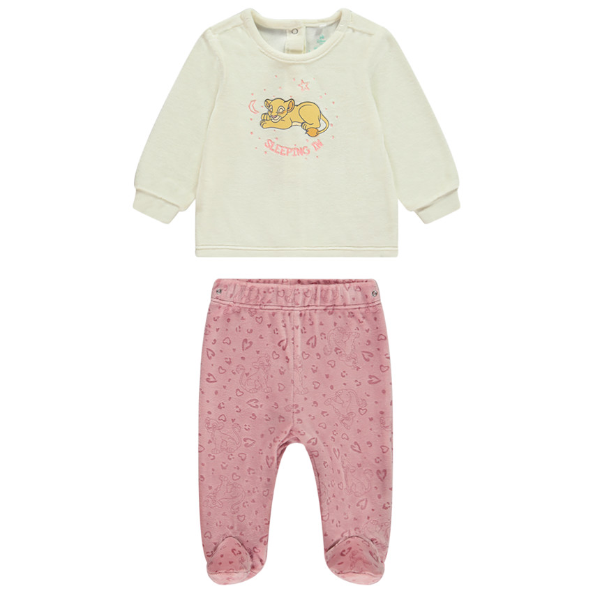 Πιτζάμα 2 τμχ. βελουτέ Le Roi Lion Disney για κορίτσι 