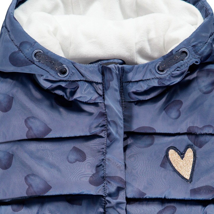 Μπουφάν με κουκούλα με σχέδιο καρδιές για κορίτσι 