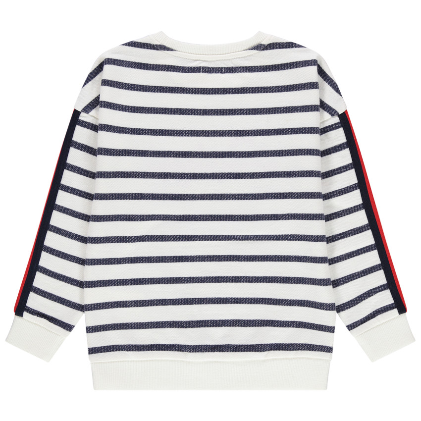 Φούτερ από φανέλα με ρίγες και μπουκλέ φράση 