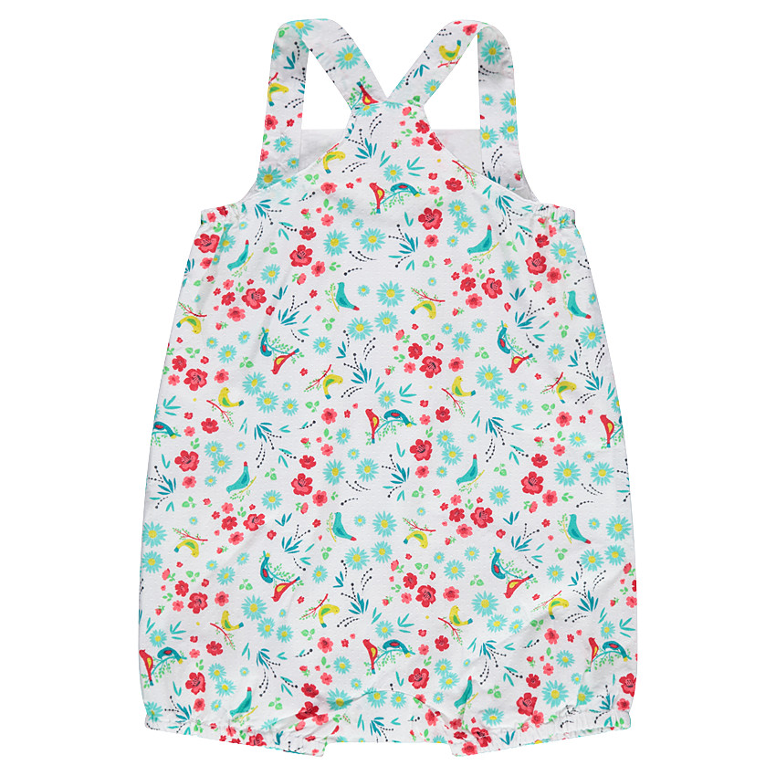 Κοντή ολόσωμη φόρμα με φλοράλ μοτίβο σε όλη την επιφάνεια 