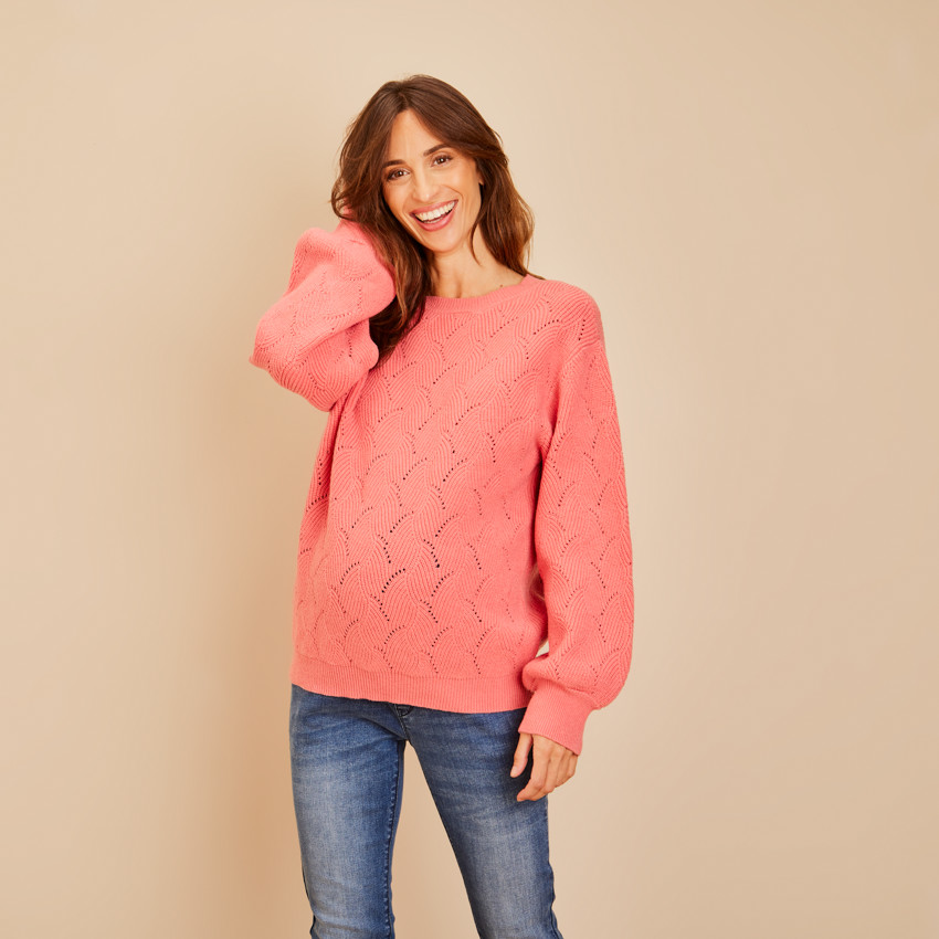 Pull oversize en tricot fantaisie pour femme 