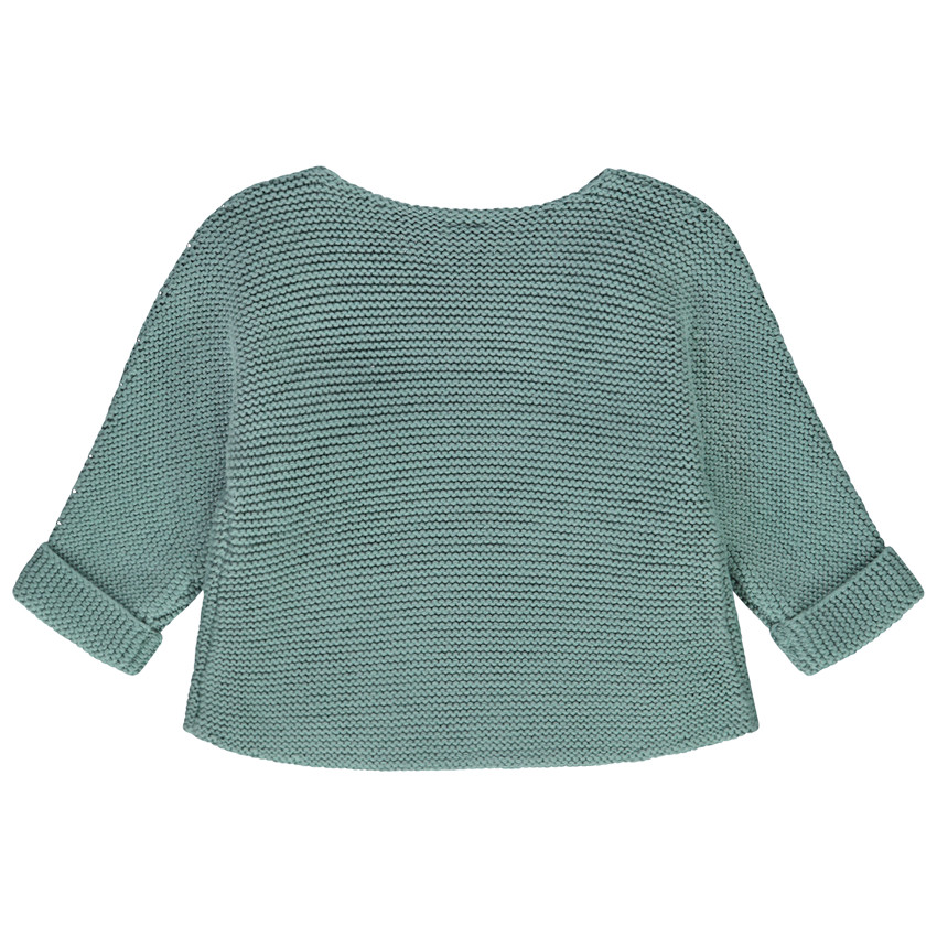 Ζακέτα πλεκτή garter stitch effet cache-καρδιά με τίγρη κέντημα για bebe αγόρι  Additional Ζακέτα πλεκτή garter stitch effet cache-καρδιά με τίγρη κέντημα για bebe αγόρι