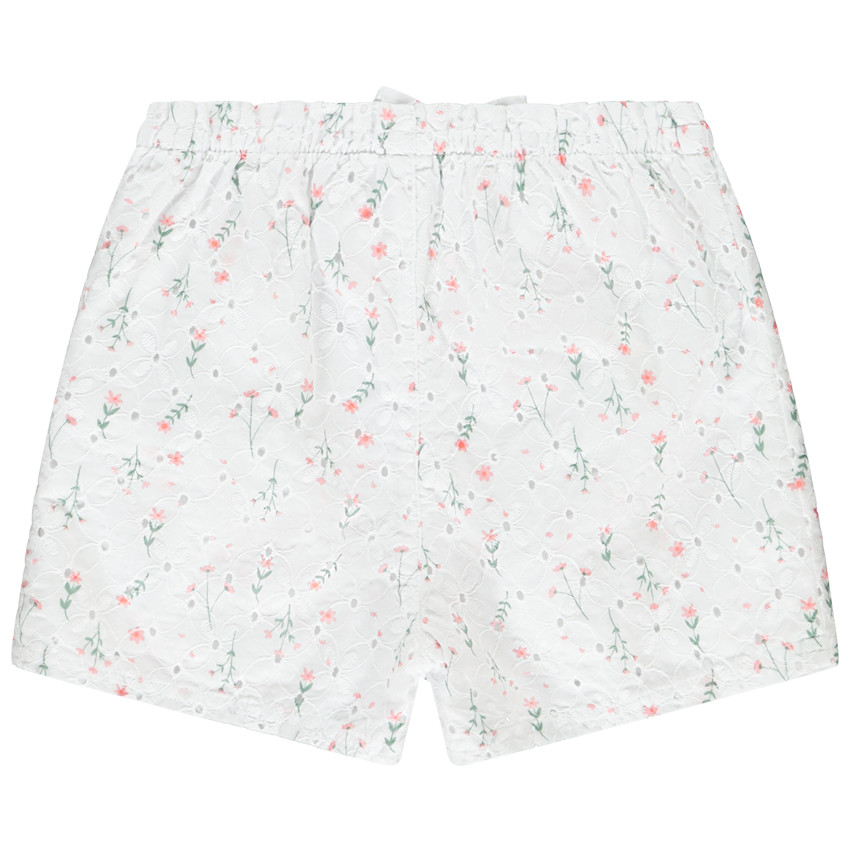 Σορτσάκι από βροδερία αγγλική με σχέδιο λουλούδια για μωρό κορίτσι 