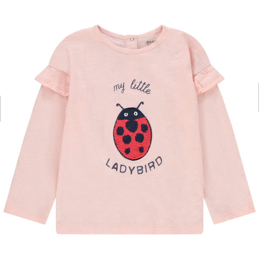 T-shirt manches longues volantées aux épaules motif coccinelle   Additional T-shirt manches longues volantées aux épaules motif coccinelle