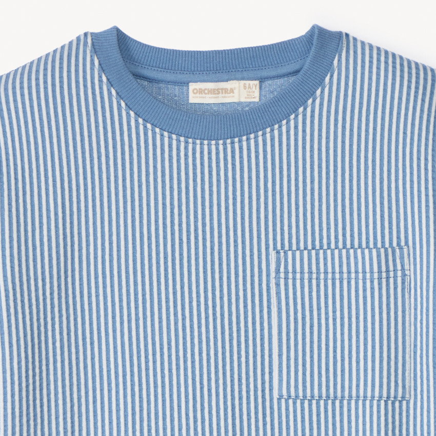 T-shirt με κοντό μανίκι με ρίγες για αγόρι 