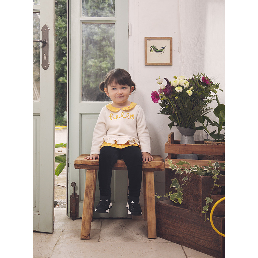 Φούτερ molleton effet 2-σε-1 με Γιακάς Claudine για bebe κορίτσι 