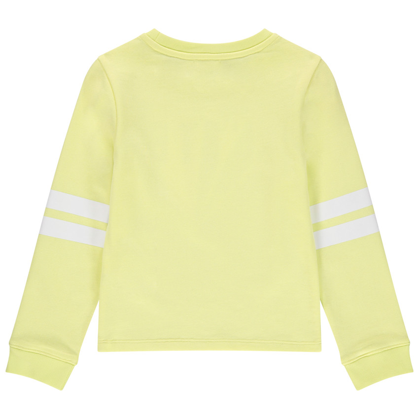 Φούτερ από φανέλα με τυπωμένο μήνυμα και λωρίδες στα μανίκια 