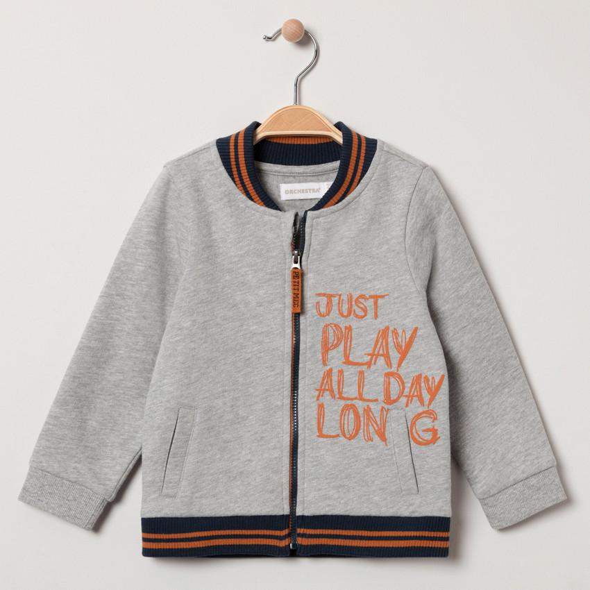 Gilet en molleton à col teddy et inscriptions 