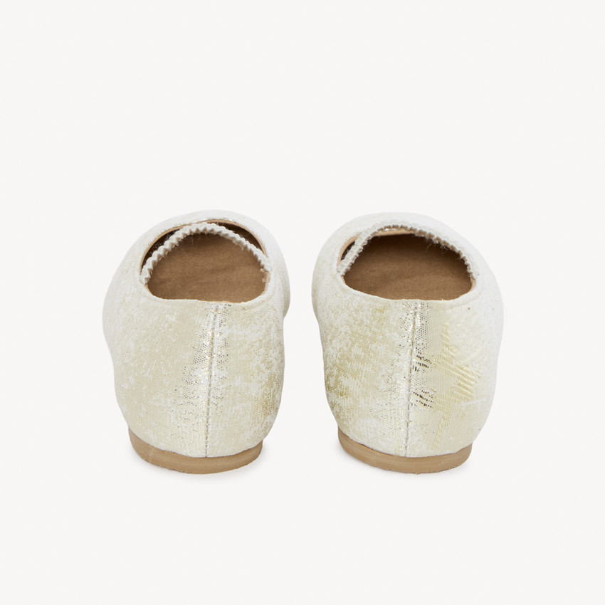 Βαμβακερό παντελόνι με ραφή σε χρυσό εφέ για κορίτσι. 