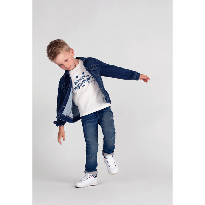 Μακρυμάνικη μπλούζα ζέρσεϊ με τυπωμένο μήνυμα 