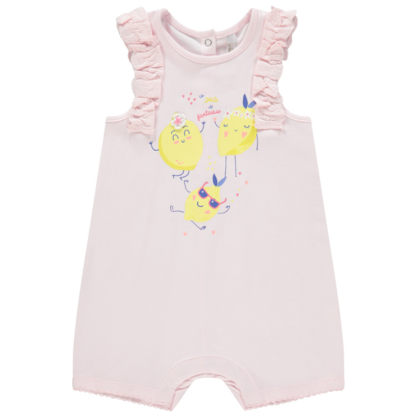 Combi κοντό με φρούτα σχέδια και βολάν 