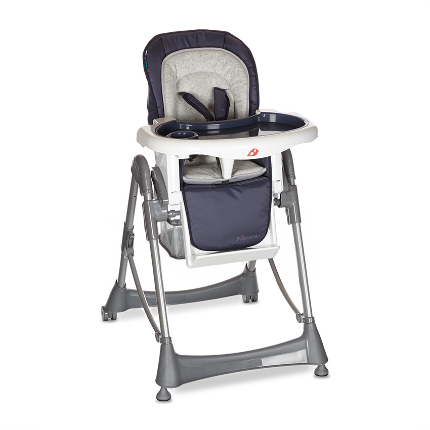 Καρέκλα φαγητού metal γκρί/μπλε 