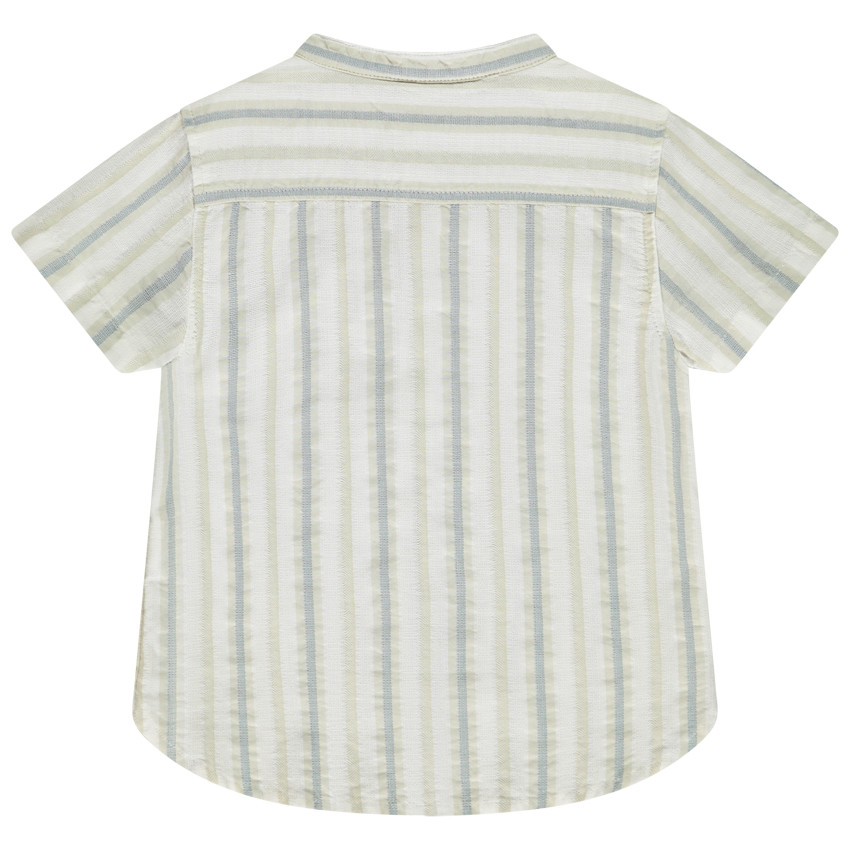 Πουκάμισο κοντομάνικο με ρίγες και γιακά mao για μωρό αγόρι 