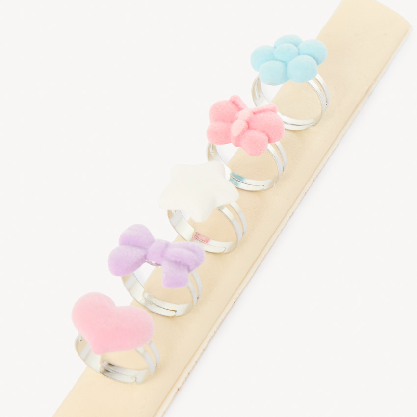 Lot de 5 bagues fantaisie douces pour fille 