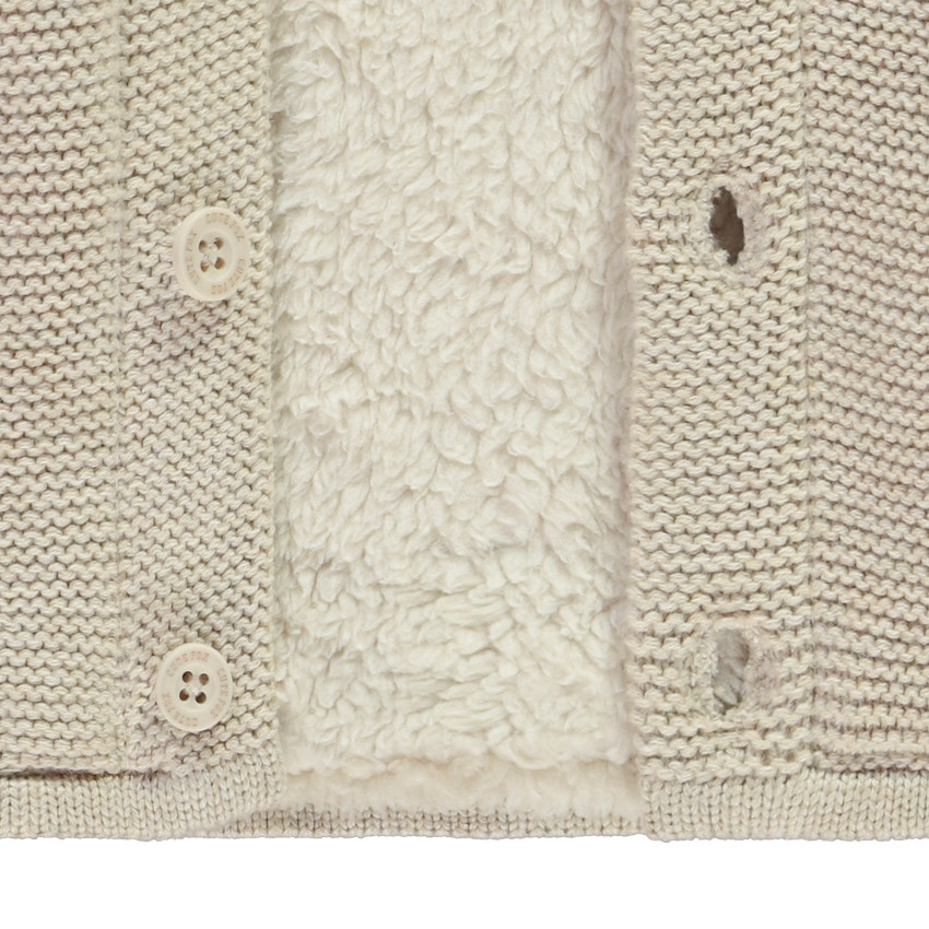 Ζακέτα πλεκτή με κουκούλα και επένδυση για μωρό αγόρι 