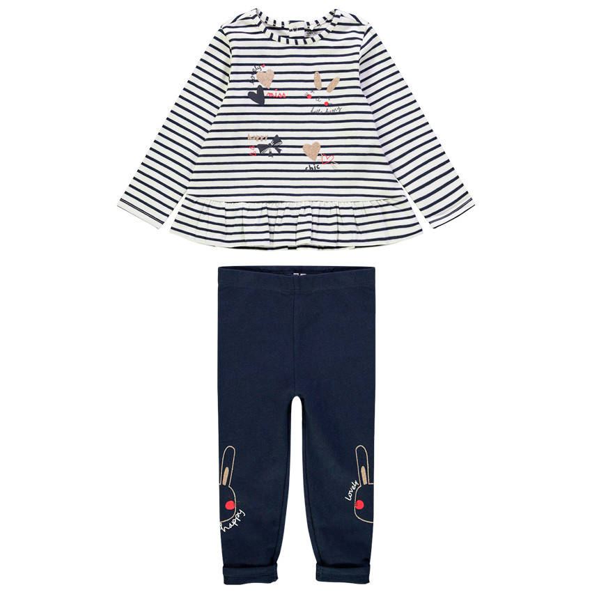 Ensemble esprit marin à motifs pailletés pour bébé fille 