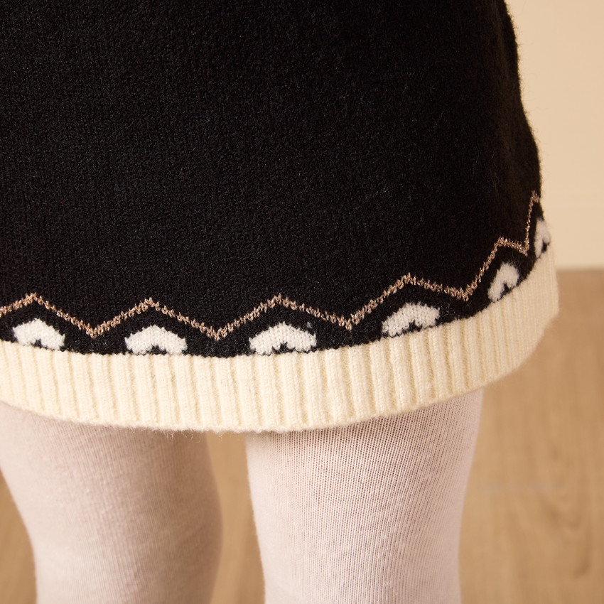 Φόρεμα πλεκτό jacquard με lurex σχέδιο καρδιές για κορίτσι  Additional Φόρεμα πλεκτό jacquard με lurex σχέδιο καρδιές για κορίτσι
