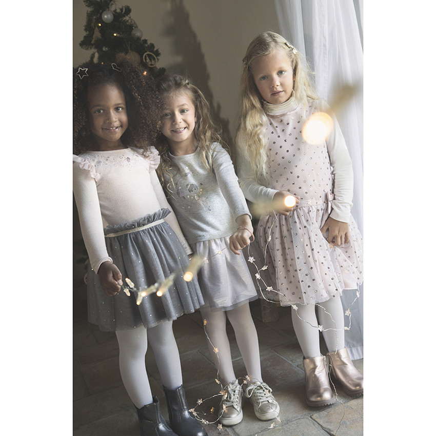 Γιορτινό φόρεμα effet 2 σε 1 bi-matière για κορίτσι 