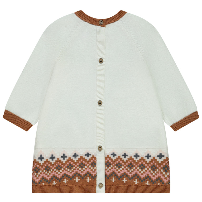 Φόρεμα πλεκτό jacquard print pingouin για bebe κορίτσι 