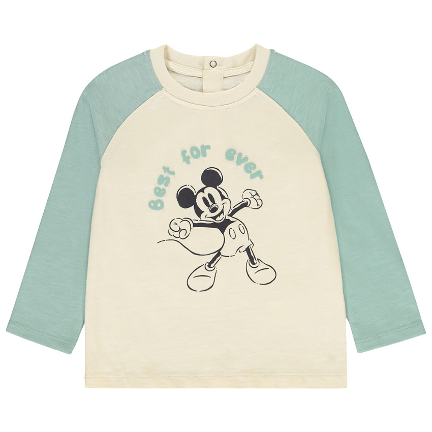 T-shirt μακρυμάνικο με αντίθετα χρώματα Mickey Disney για μωρό αγόρι 