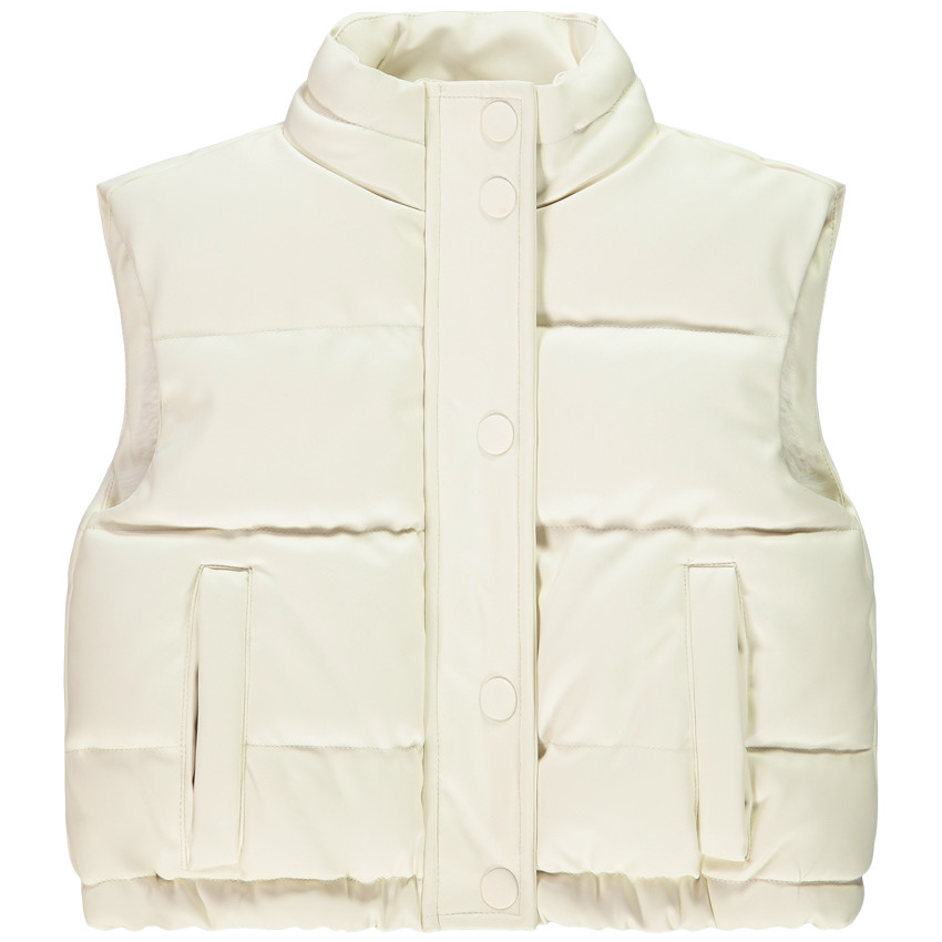 Γιλέκο χωρίς μανίκια από συνθετικό δέρμα με επένδυση από sherpa για κορίτσι 