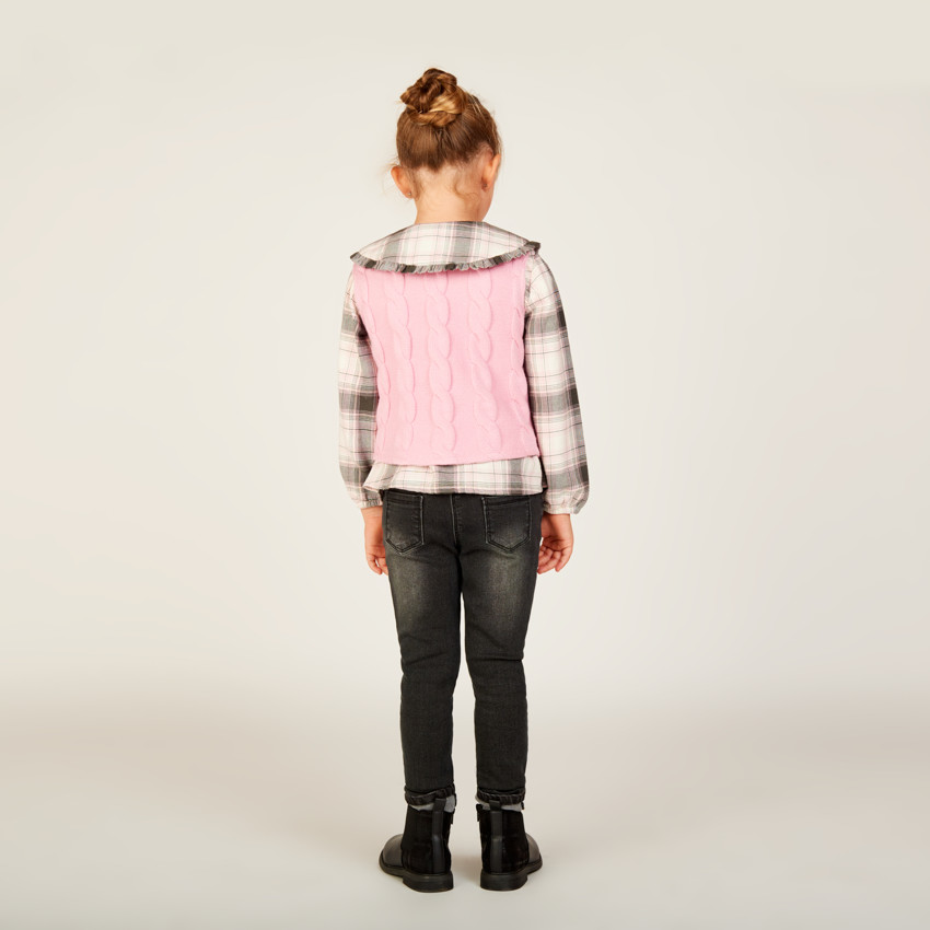 Jean contrecollé micropolaire avec broderie Minnie Disney pour fille 