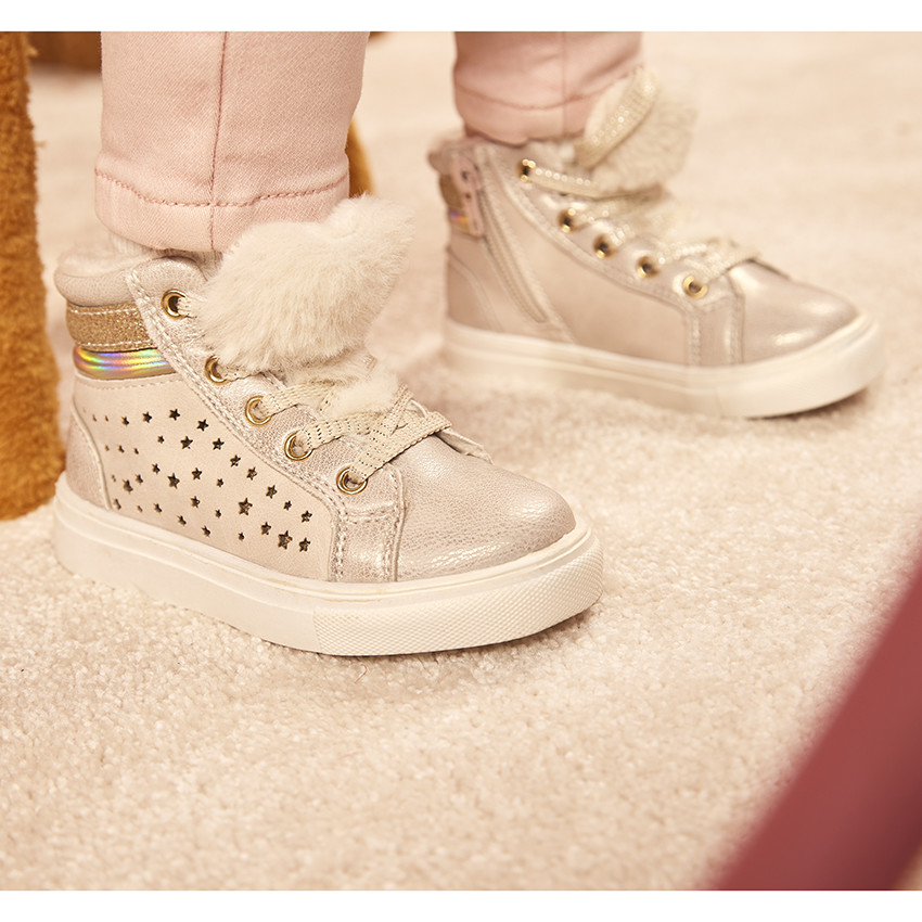 Φαντεζί μποτάκια με επένδυση και χρυσά αστέρια για κορίτσι 