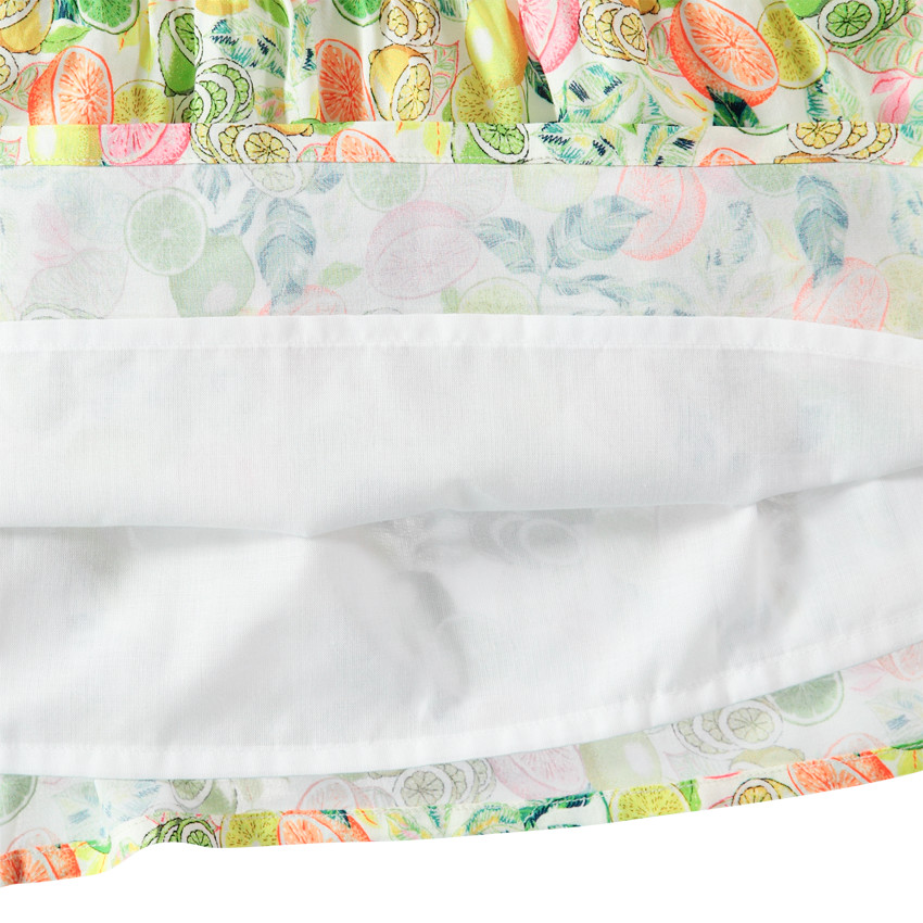 Φόρεμα με βολάν και εμπριμέ μοτίβο εσπεριδοειδή 