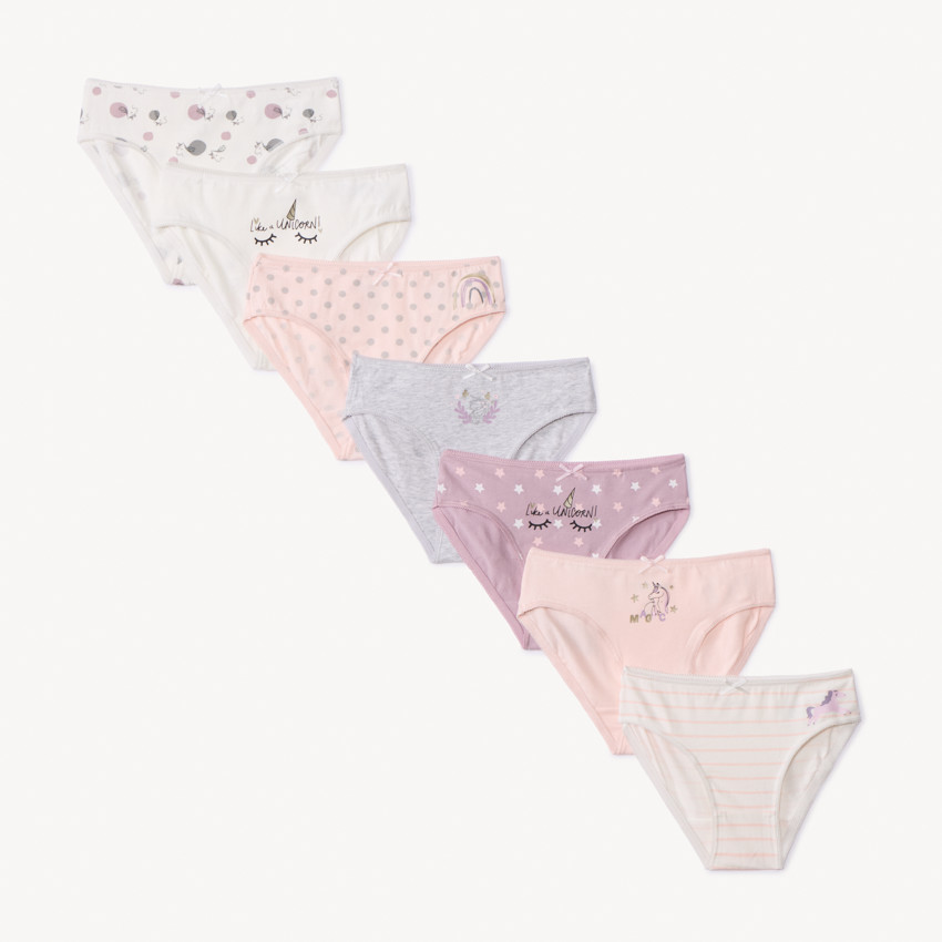 Σετ από 7 σλιπ σε jersey print licorne για κορίτσι 