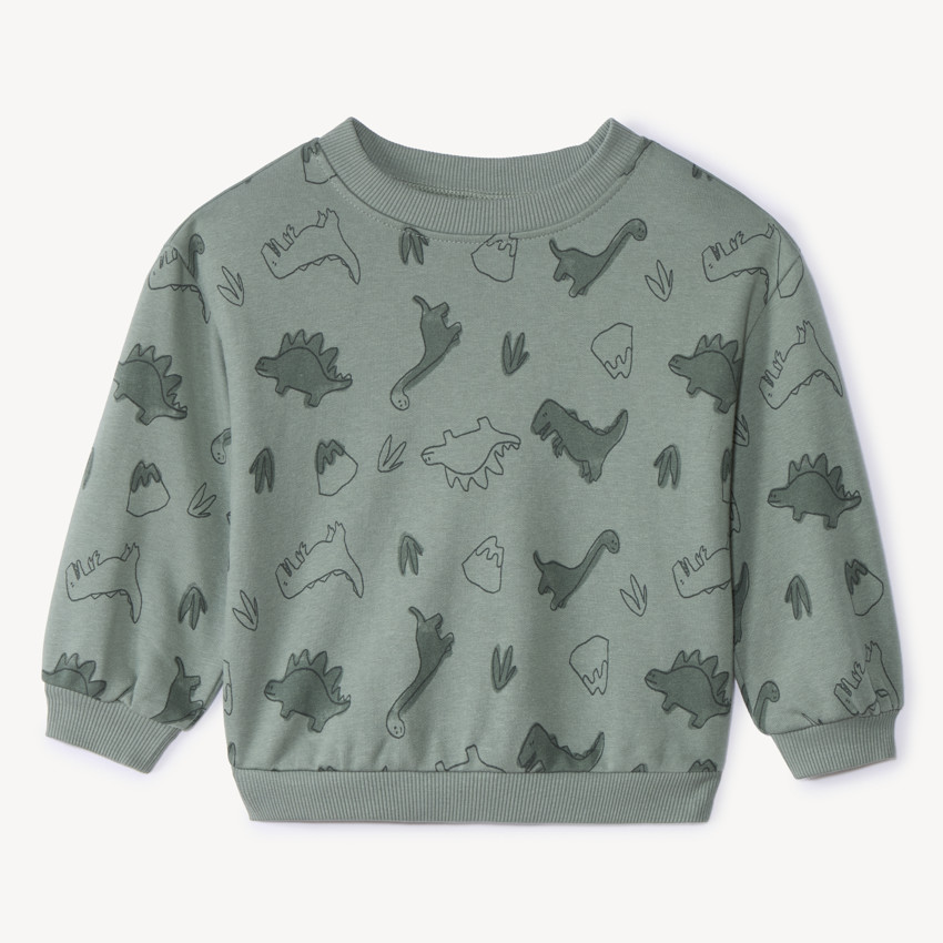 Φούτερ molleton oversize με σχέδιο ζωάκια για bebe αγόρι 