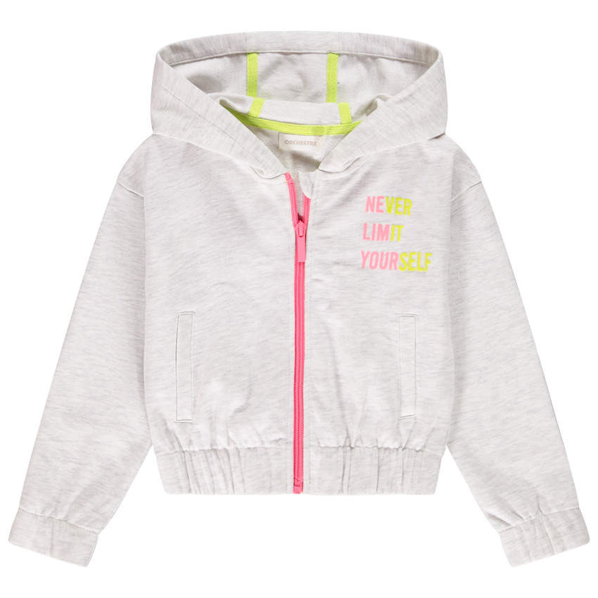 Ζακέτα molleton με κουκούλα για κορίτσι 