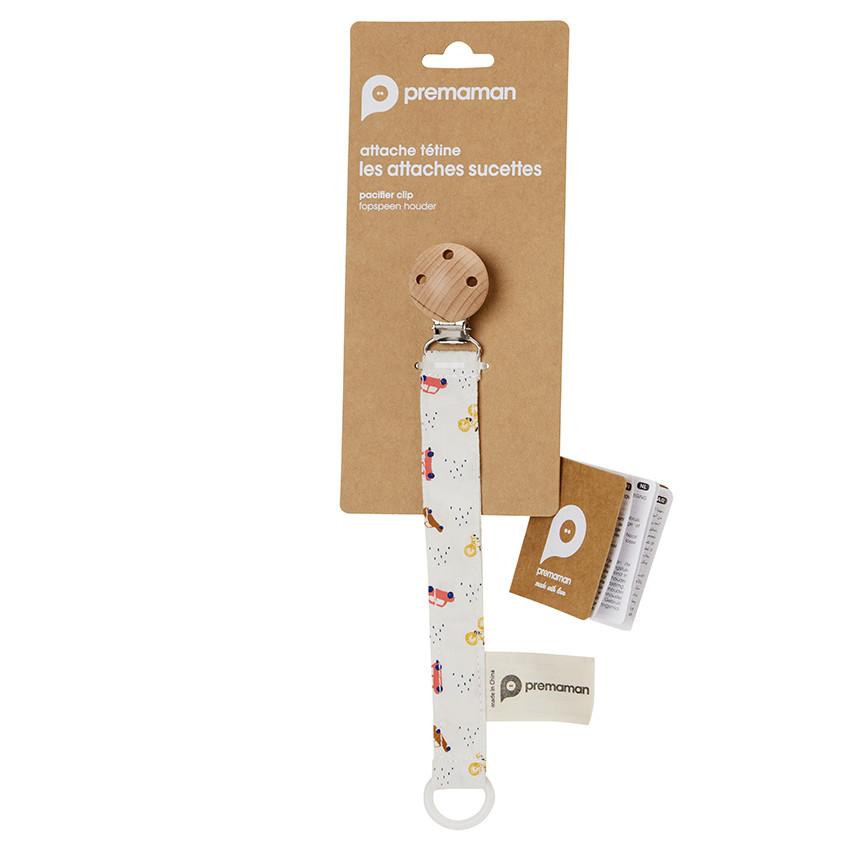 Κλιπ για πιπίλα από ξύλο με σχέδιο αυτοκίνητα 