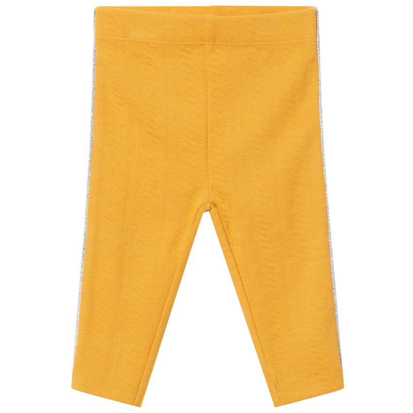 Legging en maille fantaisie à cordelette argentée 