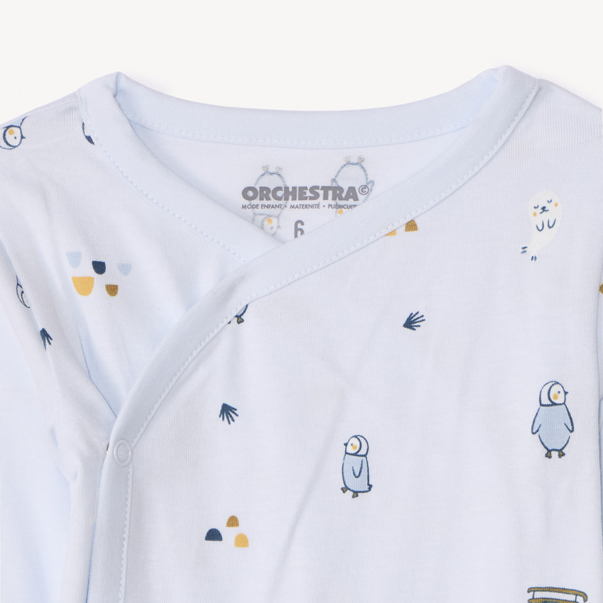 Lot de 7 bodies manches longues fantaisie pour bébé garçon avec ouvertures différentes selon l'âge  