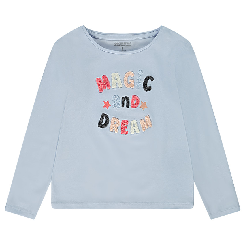 T-shirt μακρυμάνικο με patch bouclettes για κορίτσι 