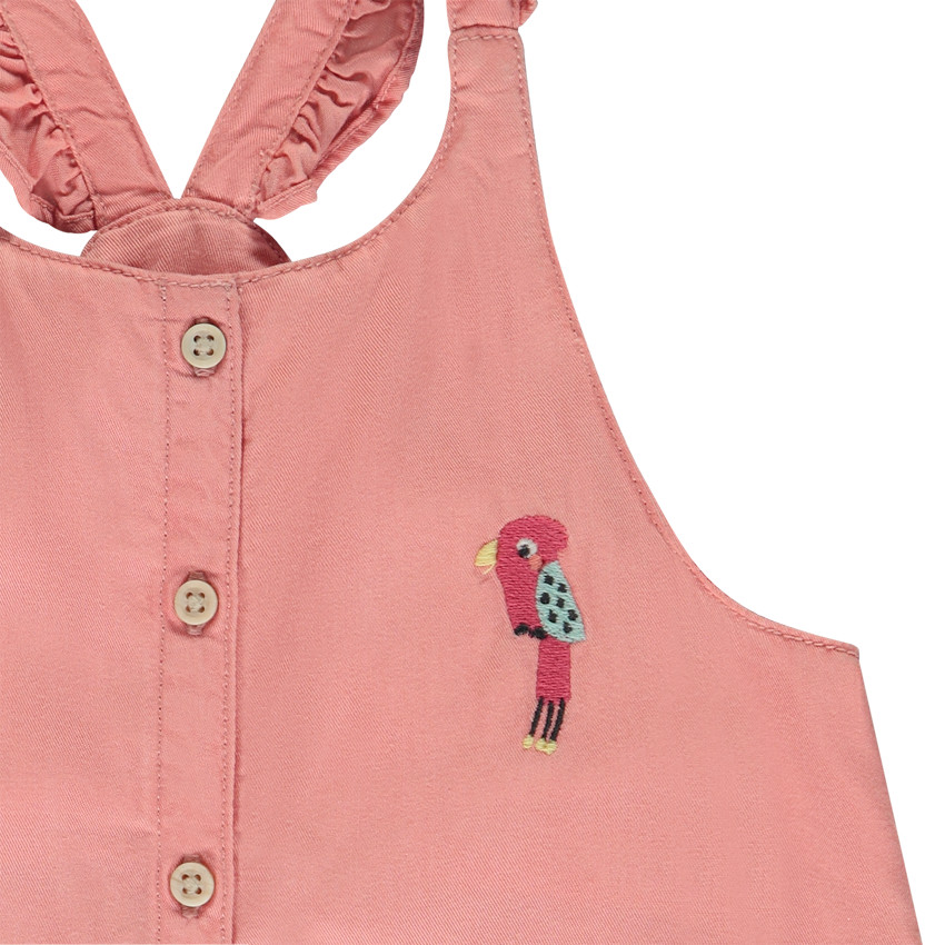 Σαλοπέτα κοντή κέντημα πουλί για bebe κορίτσι 