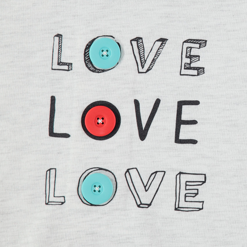 Φούτερ από φανέλα με κουκούλα, σούρες και τυπωμένο μήνυμα 