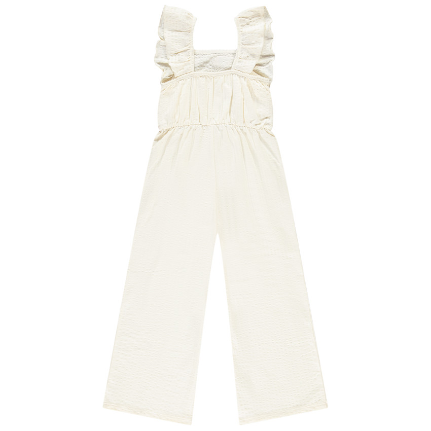 Combi μακρύ με βολάν και κέντημα για κορίτσι 