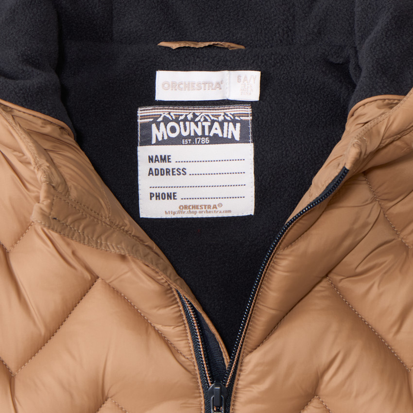 Doudoune doublée et unie effet croisillon fantaisie pour garçon  