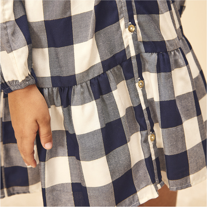 Φόρεμα πουκαμίσα με καρό σχέδιο από lyocell για κορίτσι 