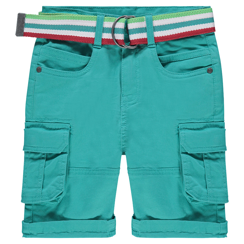 Στρατιωτική βερμούδα με τσέπες και ριγέ αφαιρούμενη ζώνη  Additional Στρατιωτική βερμούδα με τσέπες και ριγέ αφαιρούμενη ζώνη